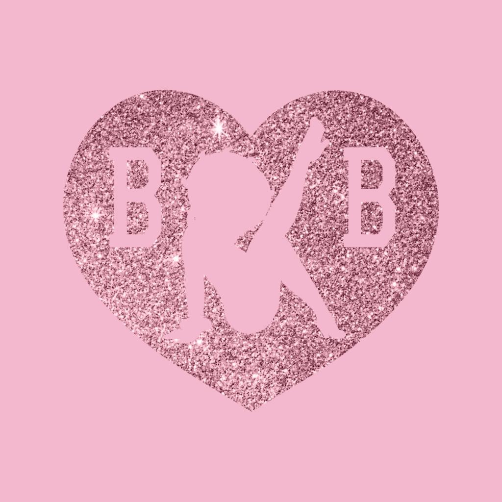 Betty Boop B B Love Heart Silhouette Pink Glitter Women's Hooded Sweatshirt