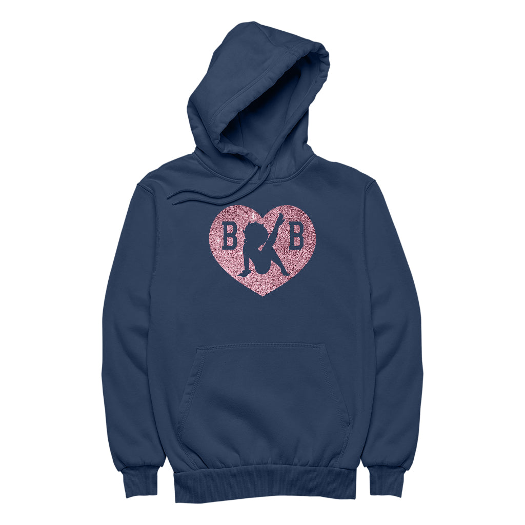 Betty Boop B B Love Heart Silhouette Pink Glitter Men's Hooded Sweatshirt