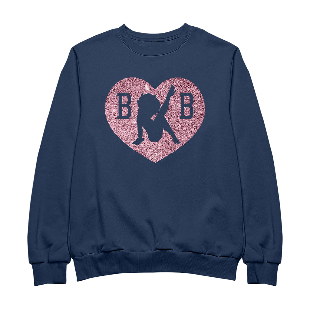 Betty Boop B B Love Heart Silhouette Pink Glitter Men's Sweatshirt