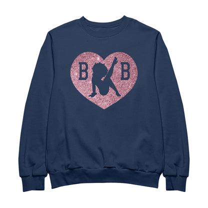 Betty Boop B B Love Heart Silhouette Pink Glitter Men's Sweatshirt
