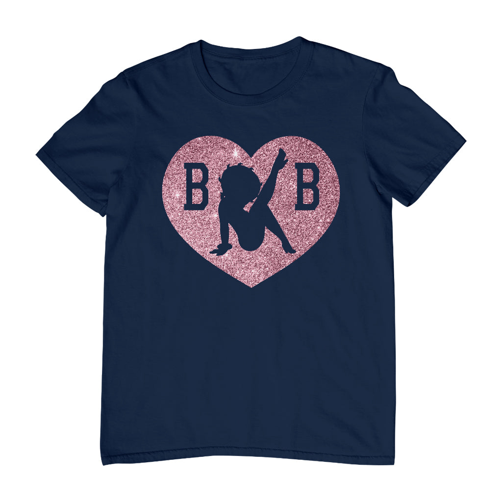 Betty Boop B B Love Heart Silhouette Pink Glitter Men's T-Shirt