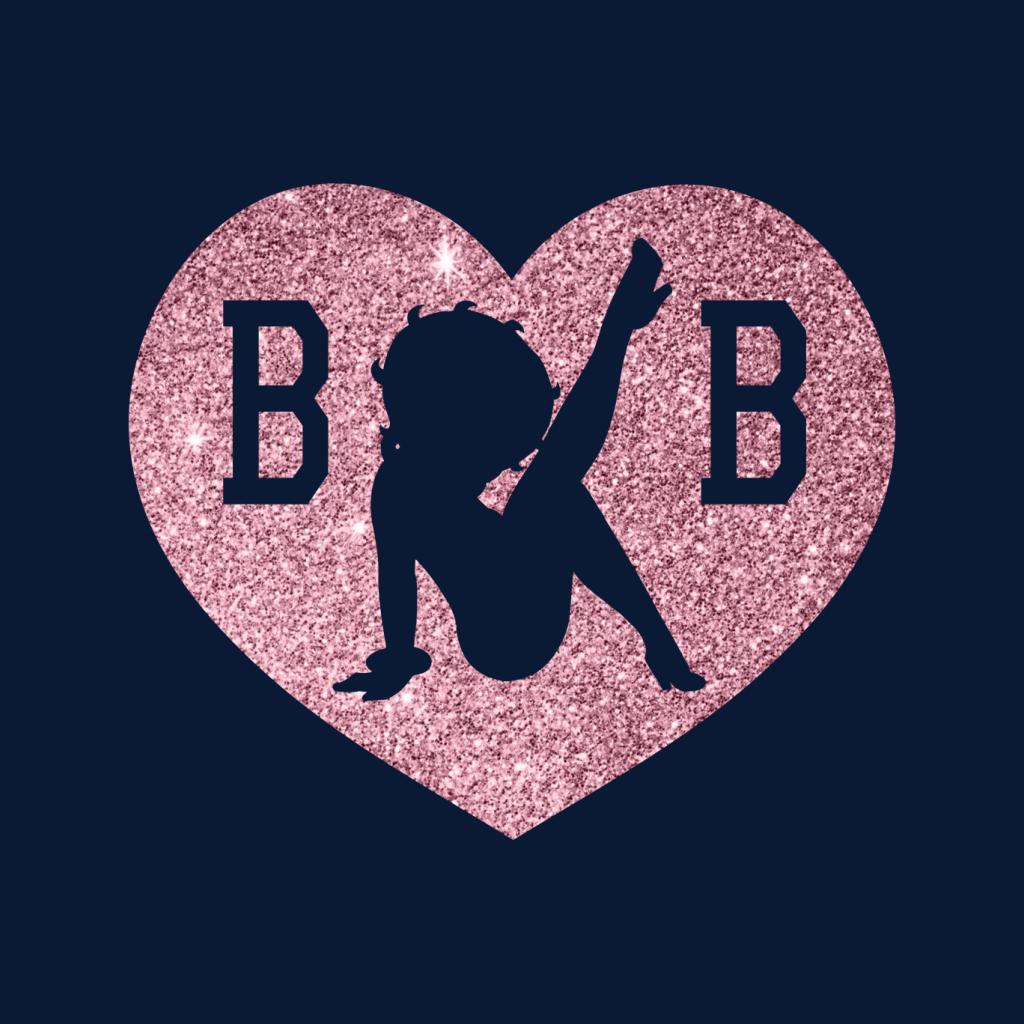Betty Boop B B Love Heart Silhouette Pink Glitter Women's Vest