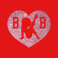 Betty Boop B B Love Heart Silhouette Pink Glitter Kids T-Shirt