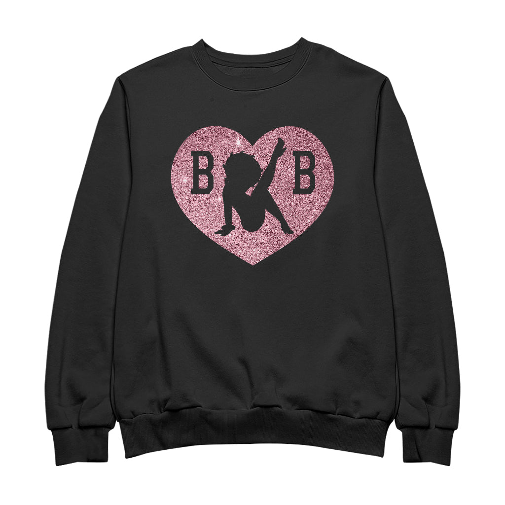 Betty Boop B B Love Heart Silhouette Pink Glitter Women's Sweatshirt