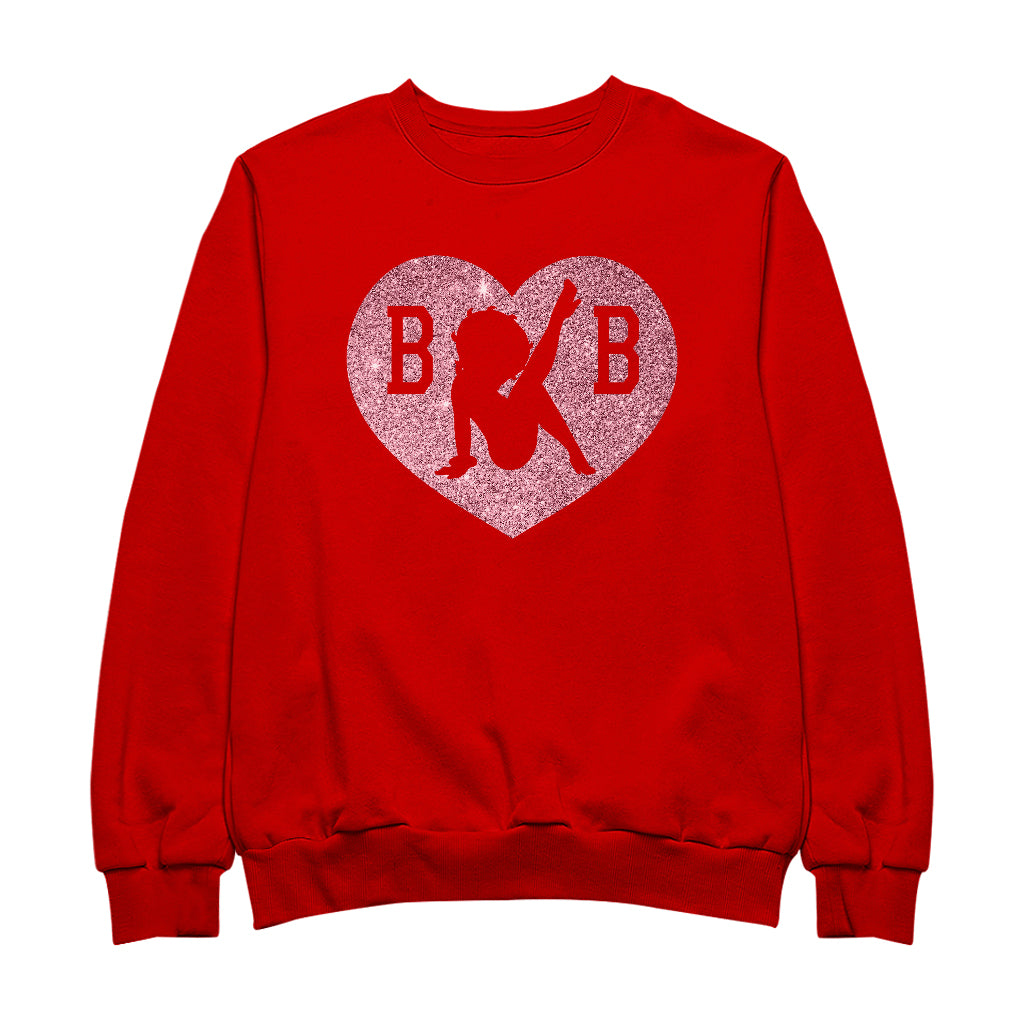 Betty Boop B B Love Heart Silhouette Pink Glitter Women's Sweatshirt
