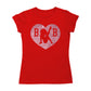 Betty Boop B B Love Heart Silhouette Pink Glitter Women's T-Shirt