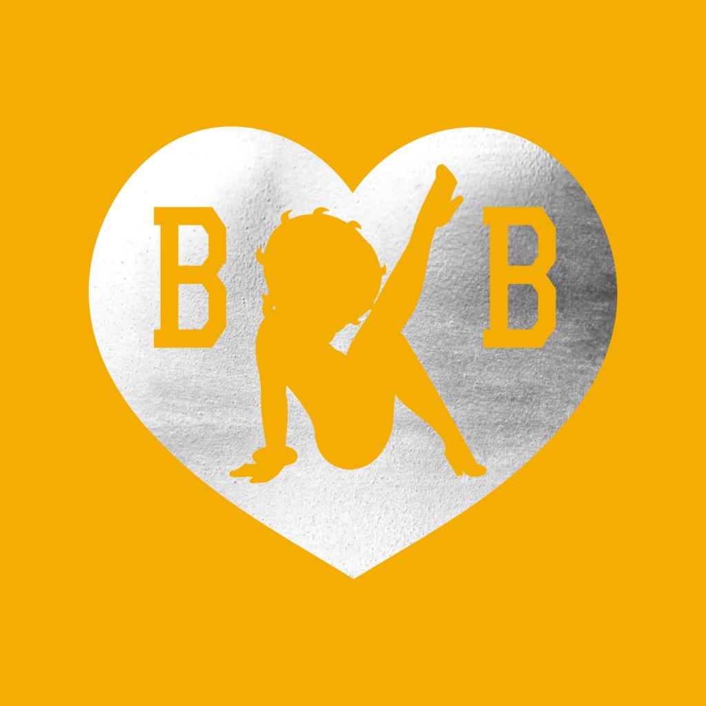 Betty Boop B B Love Heart Silver Foil Women's Hooded Sweatshirt