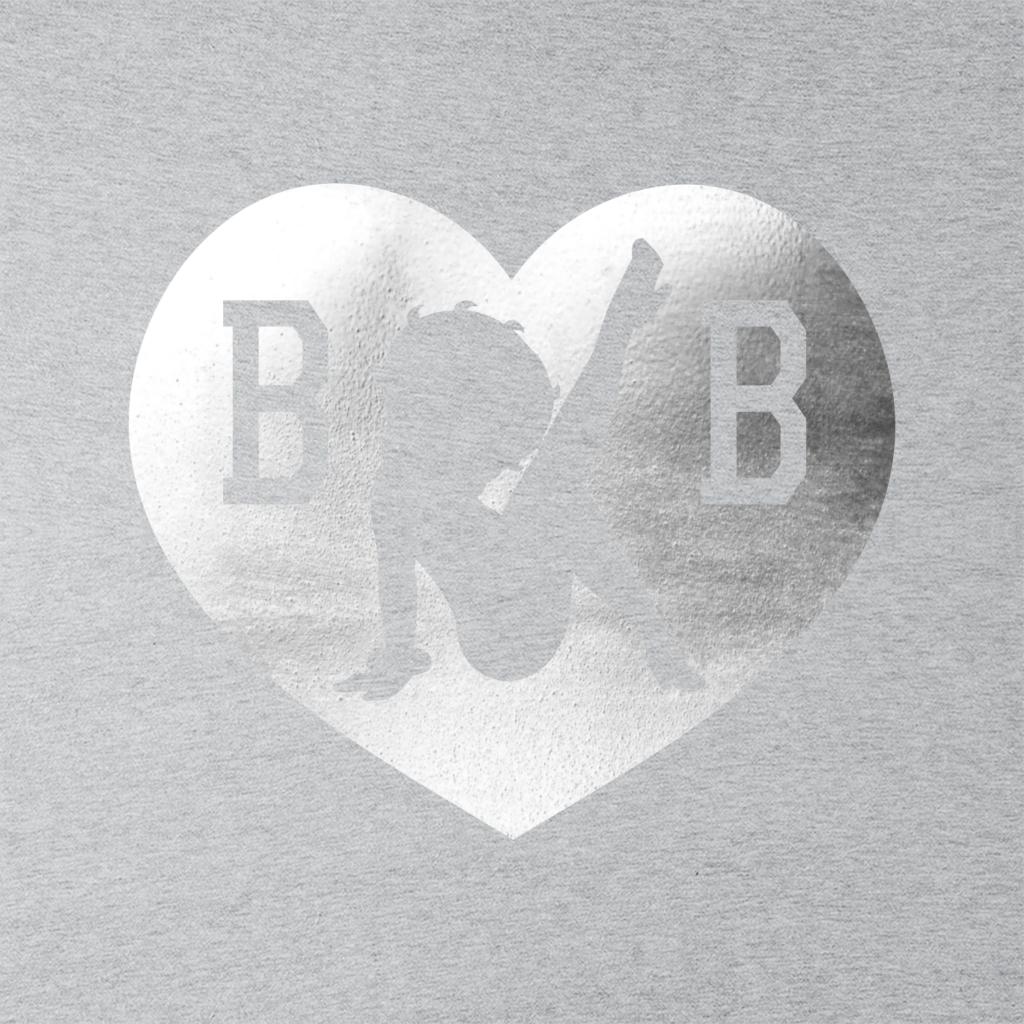 Betty Boop B B Love Heart Silver Foil Kids Hooded Sweatshirt