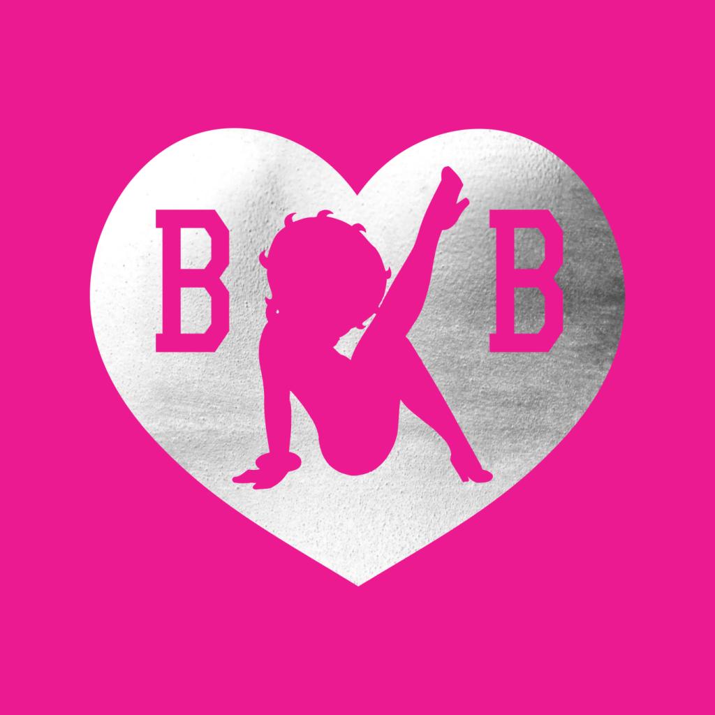 Betty Boop B B Love Heart Silver Foil Women's Sweatshirt