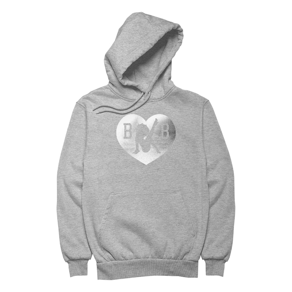 Betty Boop B B Love Heart Silver Foil Men's Hooded Sweatshirt