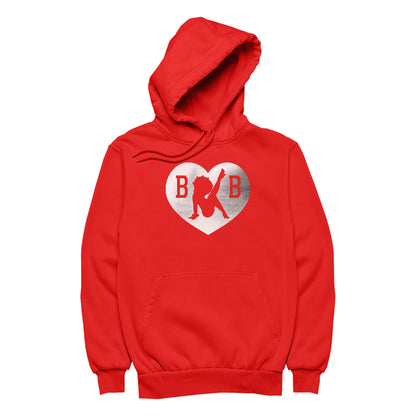 Betty Boop B B Love Heart Silver Foil Men's Hooded Sweatshirt