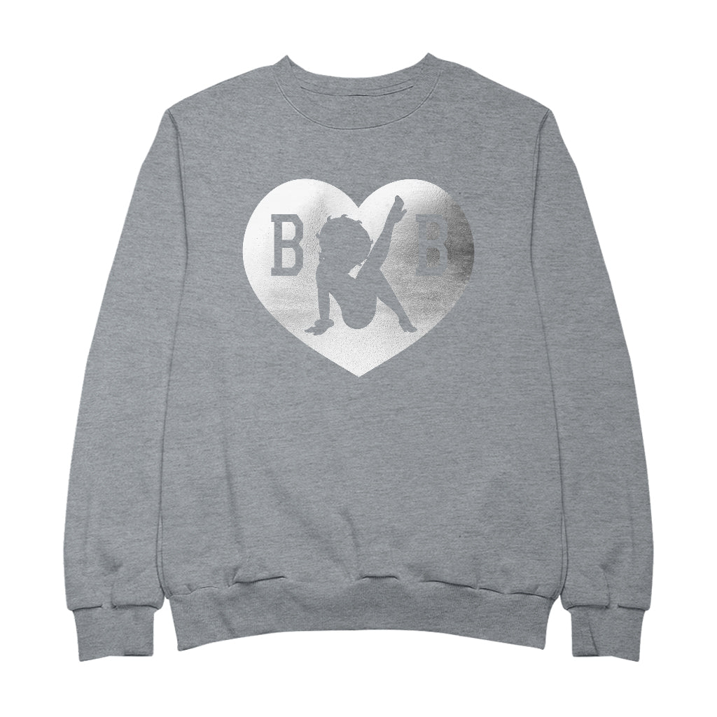Betty Boop B B Love Heart Silver Foil Women's Sweatshirt