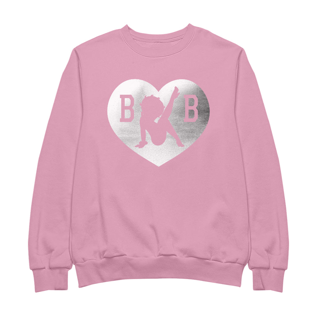 Betty Boop B B Love Heart Silver Foil Women's Sweatshirt