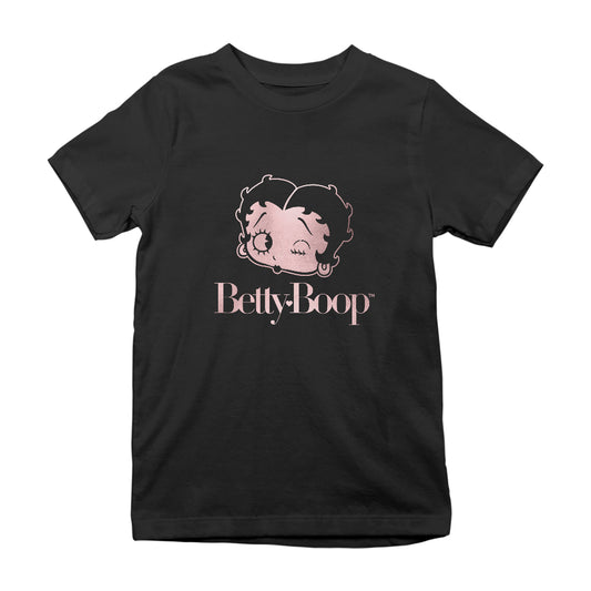 Betty Boop Wink Rose Gold Foil Kids T-Shirt