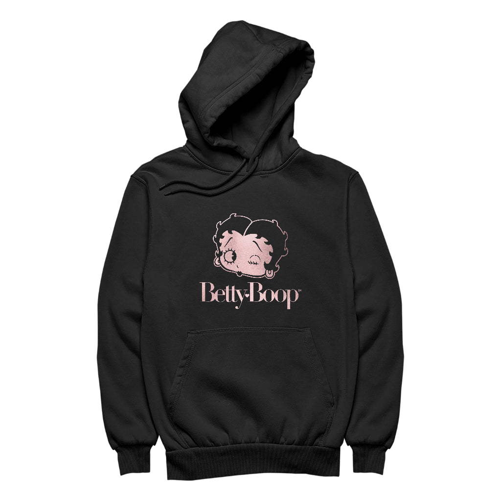 Betty Boop Wink Rose Gold Foil Men's Hooded Sweatshirt