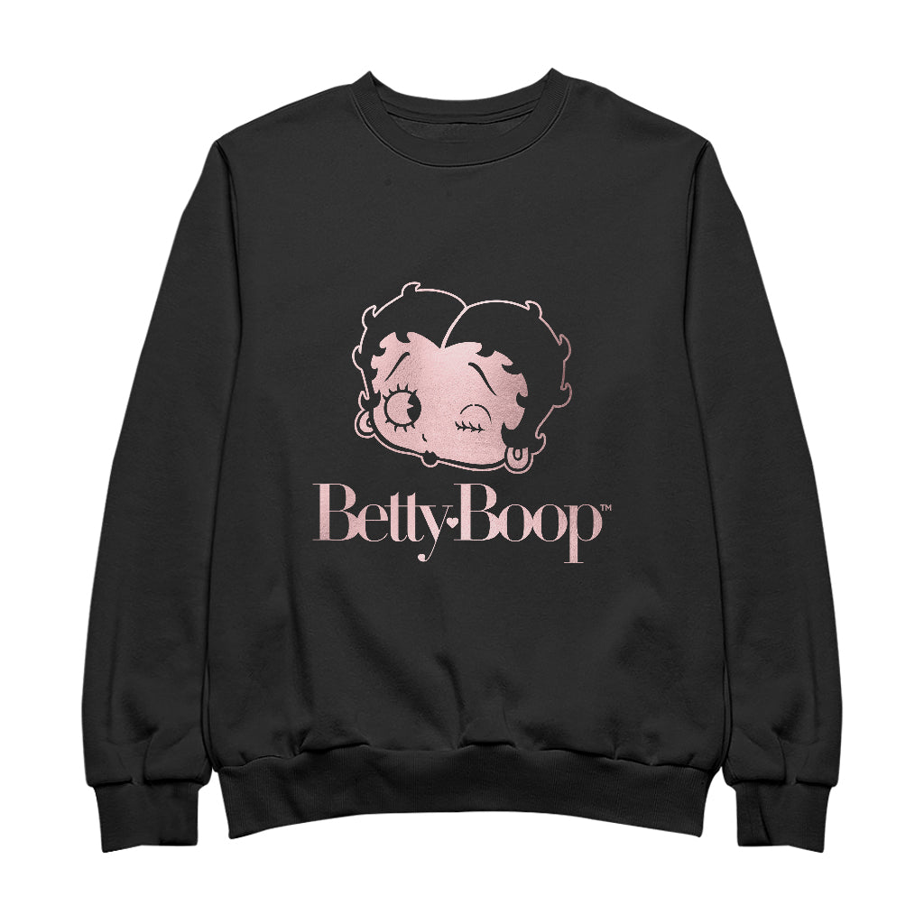 Betty Boop Wink Rose Gold Foil Men's Sweatshirt