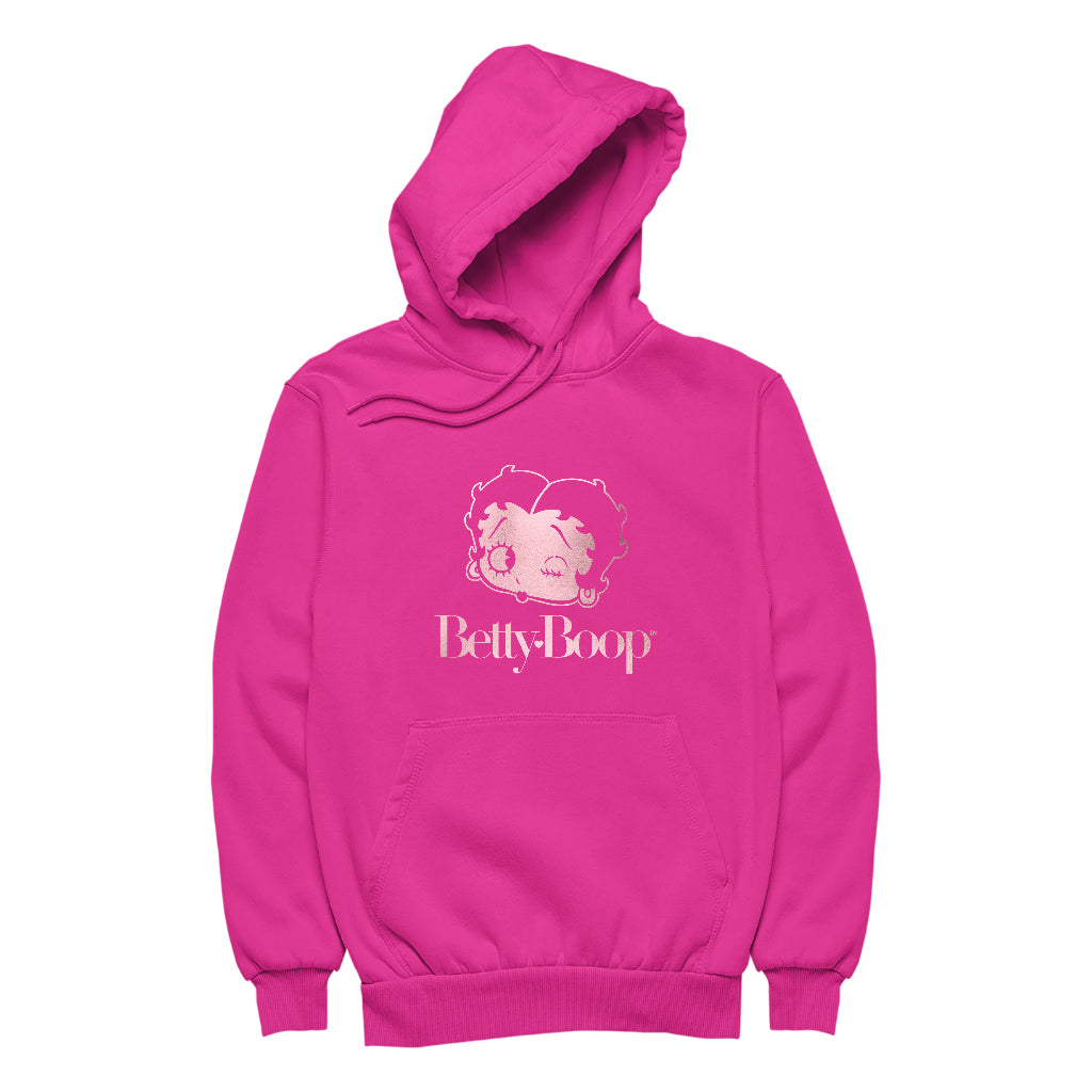Betty Boop Wink Rose Gold Foil Women's Hooded Sweatshirt