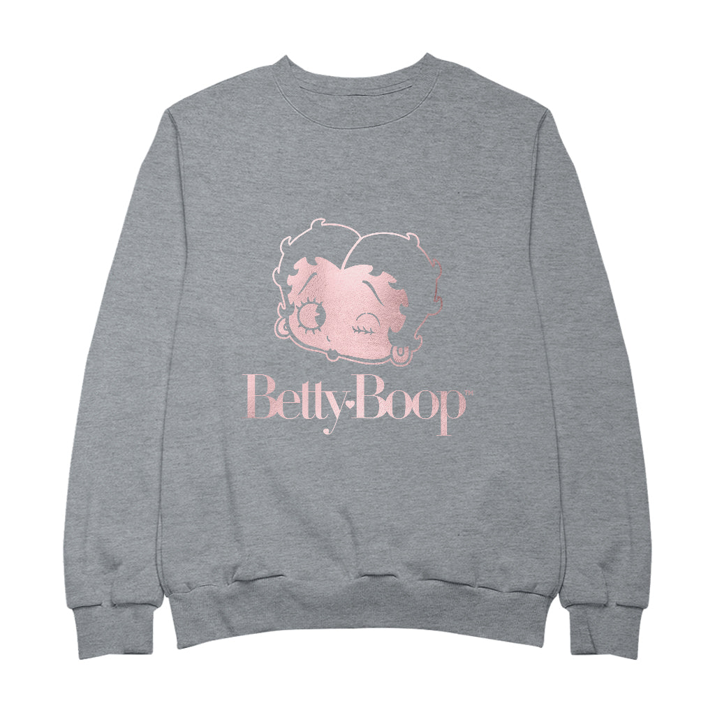 Betty Boop Wink Rose Gold Foil Women's Sweatshirt