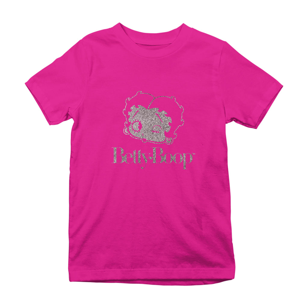 Betty Boop Wink Metallic Silver Foil Kids T-Shirt