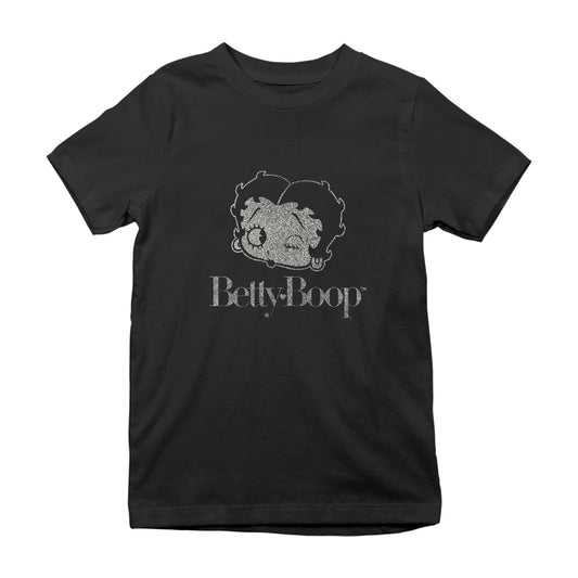 Betty Boop Wink Metallic Silver Foil Kids T-Shirt