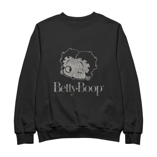 Betty Boop Wink Metallic Silver Foil Men's Sweatshirt