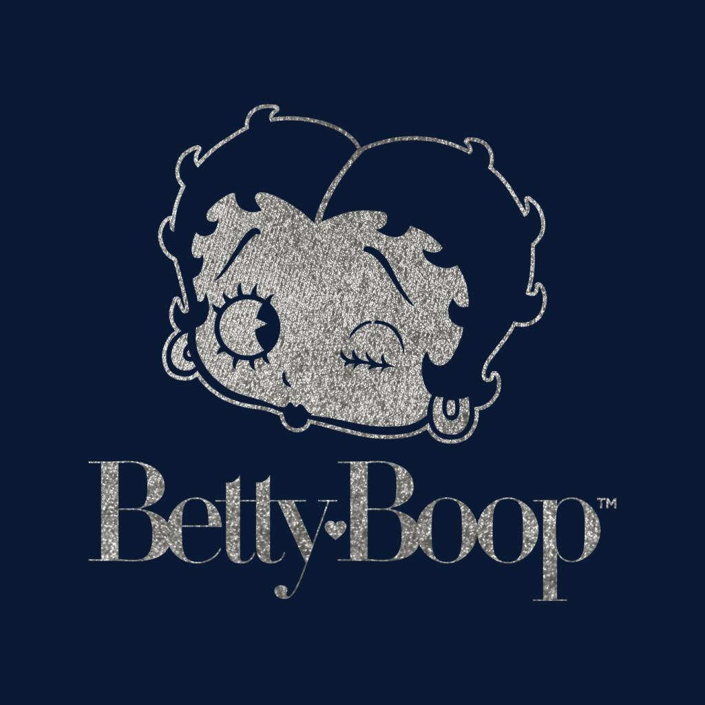 Betty Boop Wink Metallic Silver Foil Women's Hooded Sweatshirt