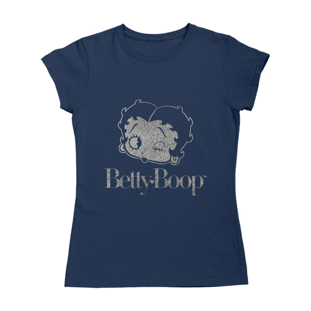 Betty Boop Wink Metallic Silver Foil Women's T-Shirt