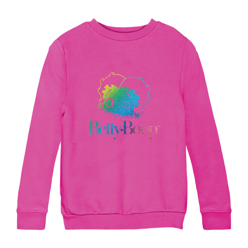 Betty Boop Wink Rainbow Gradient Kids Sweatshirt