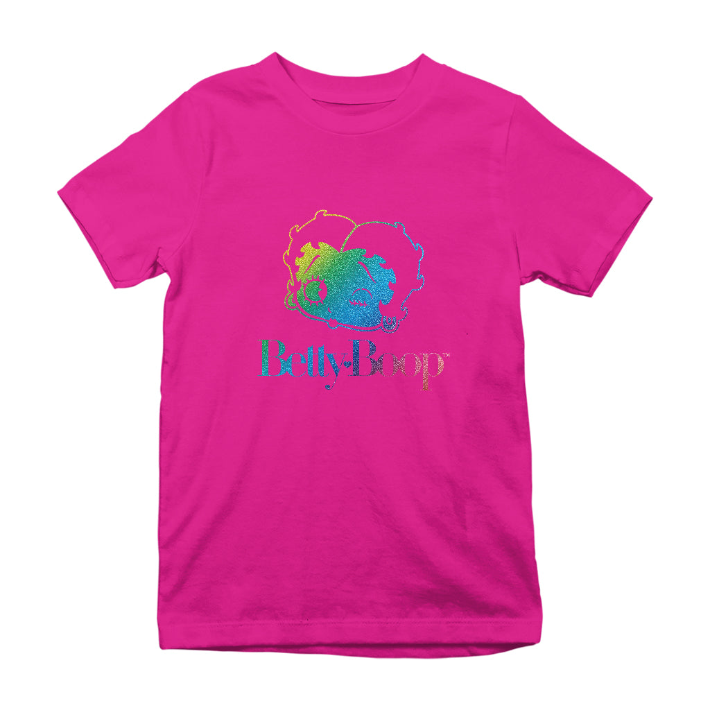 Betty Boop Wink Rainbow Gradient Kids T-Shirt